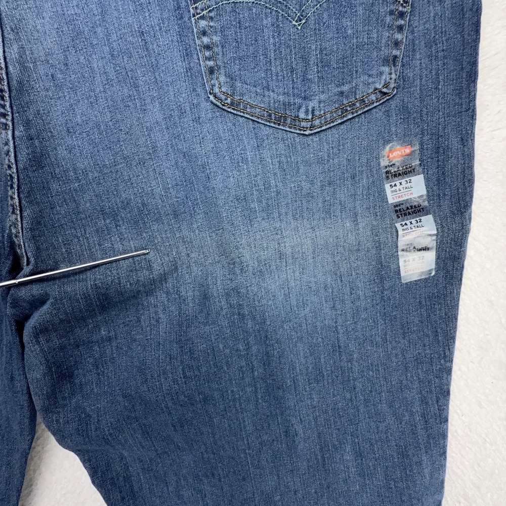 Levis 559 Relaxed Straight Jeans Mens 54x32 Big & Tall Stretch Blue Denim NWT - Picture 8 of 10